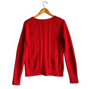 Pendleton Red Cable Knit Sweater Sz Small